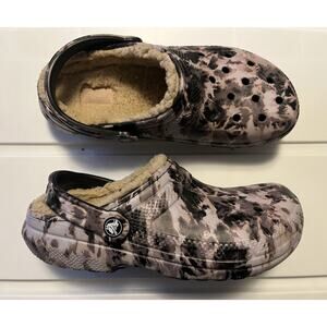 Crocs Classic Lined Bleach Dye Clog Slides Camo 207299 Men's Size 6 Womens 8